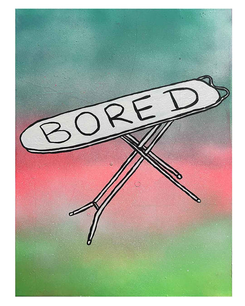 Bored Painting by Barrie J Davies, Mixed media on Canvas, 40 cm x 30 cm, Unframed and ready to hang.