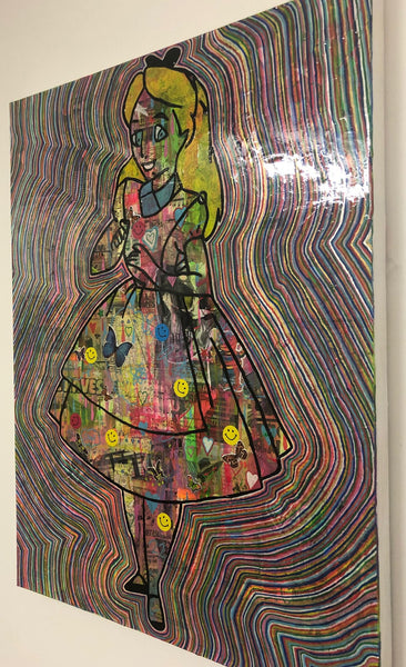 Feed your head by Barrie J Davies 2019, mixed media on canvas, Unframed, 60cm x 80cm. Barrie J Davies is an Artist - Pop Art and Street art inspired Artist based in Brighton England UK - Pop Art Paintings, Street Art Prints & Editions available.