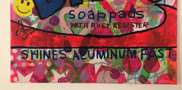 Groove is the Art by Barrie J Davies 2019, Mixed media on Canvas, 20cm x 25cm, Unframed. Barrie J Davies is an Artist - Pop Art and Street art inspired Artist based in Brighton England UK - Pop Art Paintings, Street Art Prints & Editions available.