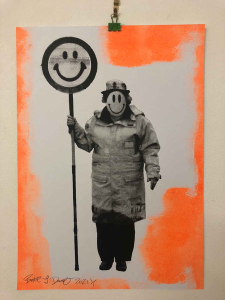 Happy Lady Print - BARRIE J DAVIES IS AN ARTIST