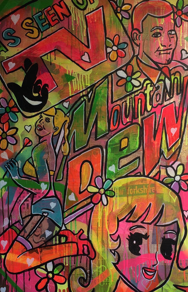 Lady Luck by Barrie J Davies 2015, mixed media on canvas 60cm x 80cm, Unframed. Barrie J Davies is an Artist - Pop Art and Street art inspired Artist based in Brighton England UK - Pop Art Paintings, Street Art Prints & Editions available.