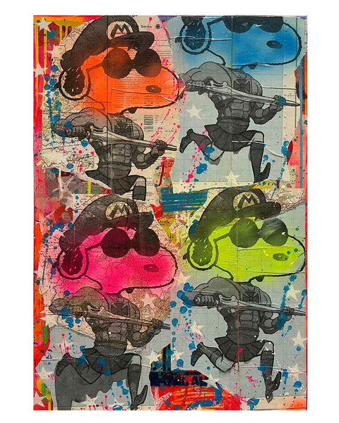 Large dude painting by Barrie J Davies 2022, Mixed media on Canvas, 50cm x 75cm, Unframed and ready to hang.