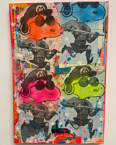 Large dude painting by Barrie J Davies 2022, Mixed media on Canvas, 50cm x 75cm, Unframed and ready to hang.
