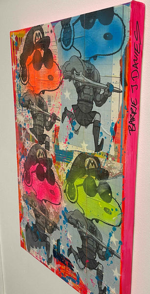 Large dude painting by Barrie J Davies 2022, Mixed media on Canvas, 50cm x 75cm, Unframed and ready to hang.