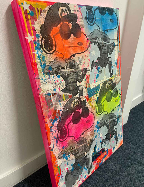 Large dude painting by Barrie J Davies 2022, Mixed media on Canvas, 50cm x 75cm, Unframed and ready to hang.