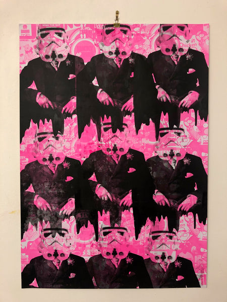 Large Rider of the storm Print by Barrie J Davies 2021 - unframed Silkscreen print on paper (hand finished) edition of 1/1 - A1 size 59 cm x 84 cm.