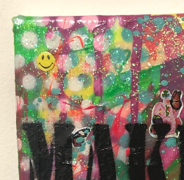 Make it Happen by Barrie J Davies 2019, Mixed media on Canvas, 20cm x 25cm, Unframed. Barrie J Davies is an Artist - Urban Pop Art and Street art inspired Artist based in Brighton England UK - Pop Art Paintings, Street Art Prints & collectables.