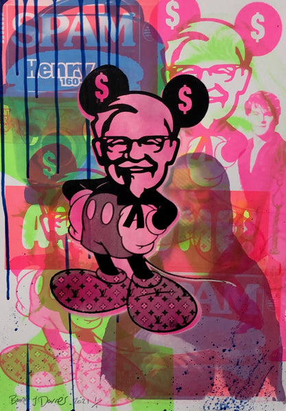 Pink Mash Up Mad Mickey Print - BARRIE J DAVIES IS AN ARTIST