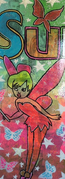 Pink wafer by barrie j davies 2015, 30cm x 80cm, mixed media painting on canvas, unframed. Barrie J Davies is an Artist - Pop Art and Street art inspired Artist based in Brighton England UK. Buy art online with free delivery.