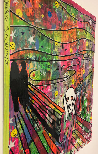Screamadelica by Barrie J Davies 2019, mixed media on canvas, Unframed, 60cm x 80cm. Barrie J Davies is an Artist - Pop Art and Street art inspired Artist based in Brighton England UK - Pop Art Paintings, Street Art Prints & Editions available.