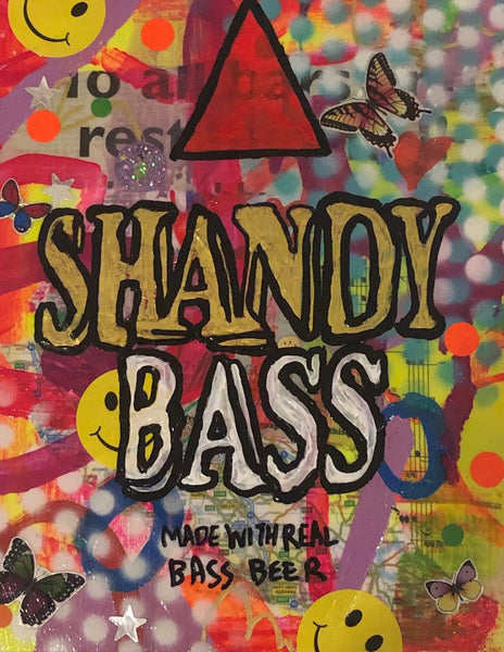 Shandy! by Barrie J Davies 2019, Mixed media on Canvas, 20cm x 25cm, Unframed. Barrie J Davies is an Artist - Pop Art and Street art inspired Artist based in Brighton England UK - Pop Art Paintings, Street Art Prints & Editions available.