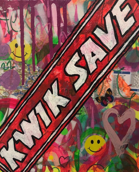 Super Shopper by Barrie J Davies 2019, Mixed media on Canvas, 25cm x 30cm, Unframed. Barrie J Davies is an Artist - Pop Art and Street art inspired Artist based in Brighton England UK - Pop Art Paintings, Street Art Prints & Editions available.