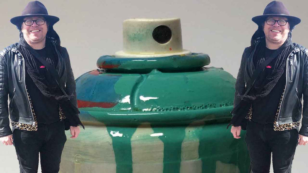 Pop art spray can sculpture