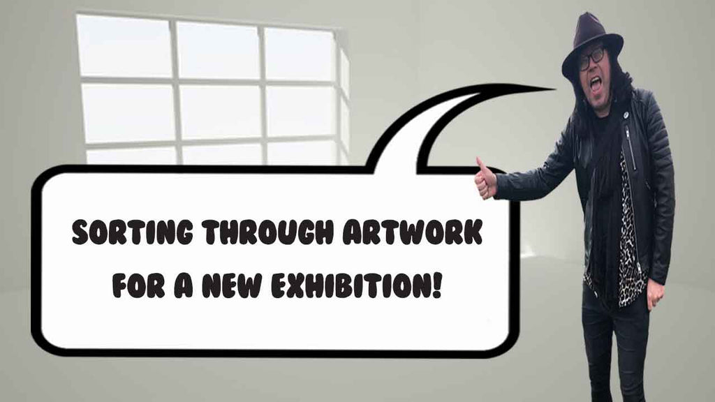 Sorting through artwork for a new exhibition!