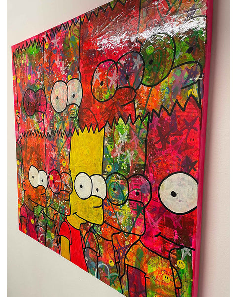 Bartism Painting by Barrie J Davies, Mixed media on Canvas, 100cm x 100cm, Unframed and ready to hang.