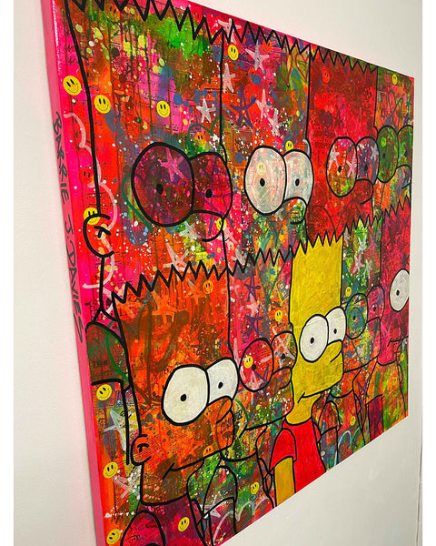 Bartism Painting by Barrie J Davies, Mixed media on Canvas, 100cm x 100cm, Unframed and ready to hang.