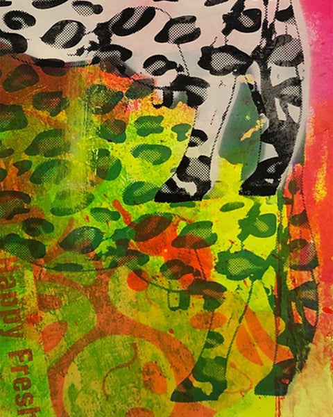 Crazy Cow Pop Art Print by Barrie J Davies, unframed Silkscreen print on paper (hand finished) edition of 1/1 - A2 size 42cm x 59.4cm.