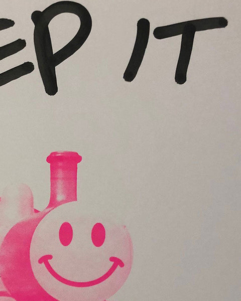 Keep it Pink Happy Trip Print by Barrie J Davies - unframed Silkscreen print on paper (hand finished) edition of 1/1 - A2 size 42cm x 59.4cm.