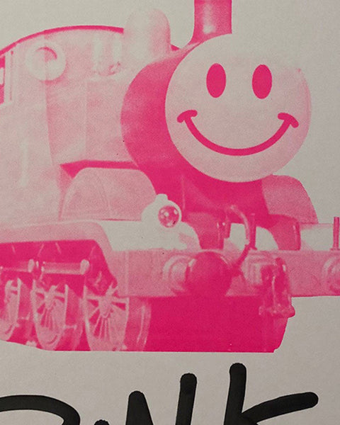 Keep it Pink Happy Trip Print by Barrie J Davies - unframed Silkscreen print on paper (hand finished) edition of 1/1 - A2 size 42cm x 59.4cm.