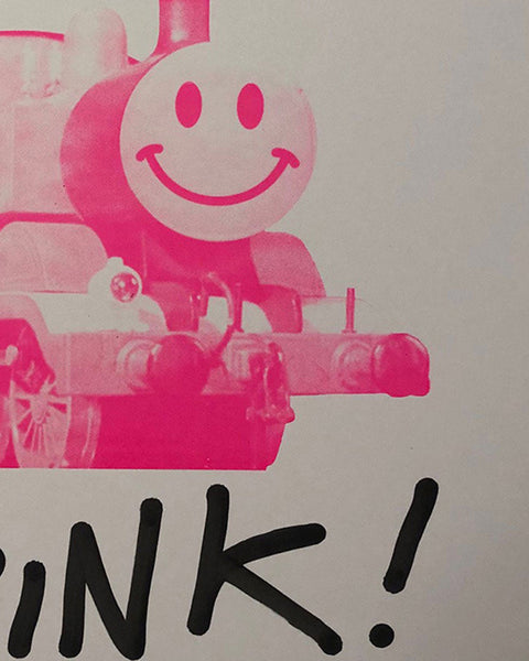 Keep it Pink Happy Trip Print by Barrie J Davies - unframed Silkscreen print on paper (hand finished) edition of 1/1 - A2 size 42cm x 59.4cm.