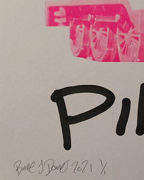 Keep it Pink Happy Trip Print by Barrie J Davies - unframed Silkscreen print on paper (hand finished) edition of 1/1 - A2 size 42cm x 59.4cm.