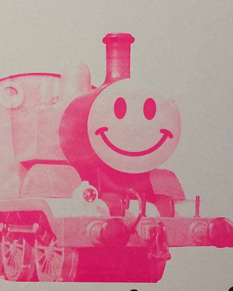 Keep it Pink Happy Trip Print by Barrie J Davies - unframed Silkscreen print on paper (hand finished) edition of 1/1 - A2 size 42cm x 59.4cm.