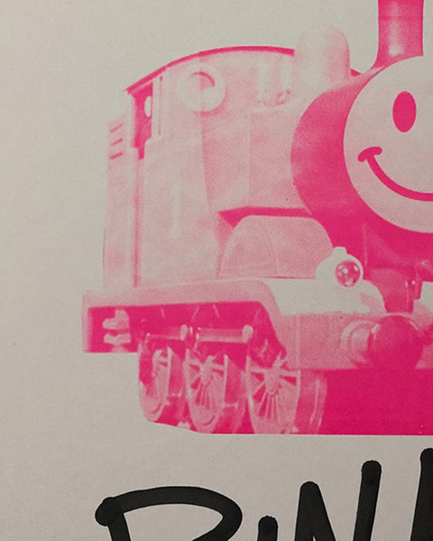 Keep it Pink Happy Trip Print by Barrie J Davies - unframed Silkscreen print on paper (hand finished) edition of 1/1 - A2 size 42cm x 59.4cm.