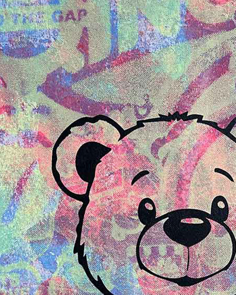 Washed Pink Fluffy Print by Barrie J Davies, unframed Silkscreen print on paper (hand finished) edition of 1/1, A4 size 21 cm x 29.7 cm.