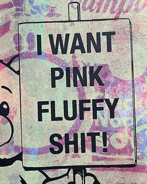 Washed Pink Fluffy Print by Barrie J Davies, unframed Silkscreen print on paper (hand finished) edition of 1/1, A4 size 21 cm x 29.7 cm.