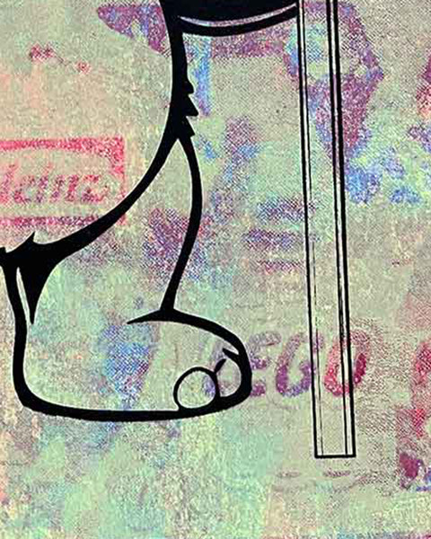 Washed Pink Fluffy Print by Barrie J Davies, unframed Silkscreen print on paper (hand finished) edition of 1/1, A4 size 21 cm x 29.7 cm.