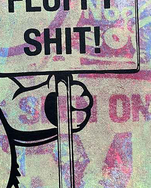 Washed Pink Fluffy Print by Barrie J Davies, unframed Silkscreen print on paper (hand finished) edition of 1/1, A4 size 21 cm x 29.7 cm.