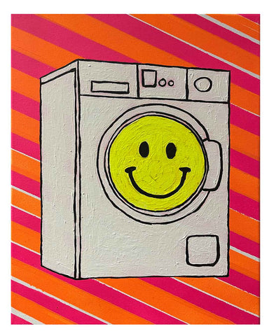 Acid Rinse Painting by Barrie J Davies, Mixed media on Canvas, 40 cm x 30 cm, Unframed and ready to hang.