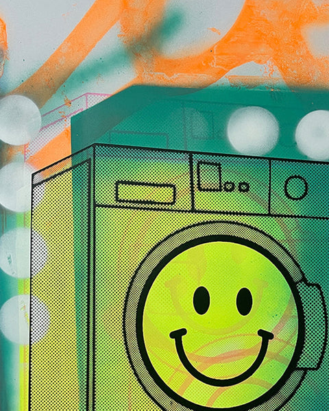 Acid Rinse Print by Barrie J Davies, unframed Silkscreen print on paper (hand finished) edition of 1/1 - A2 size 42cm x 59.4cm.
