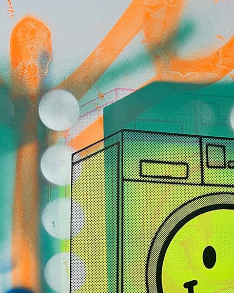 Acid Rinse Print by Barrie J Davies, unframed Silkscreen print on paper (hand finished) edition of 1/1 - A2 size 42cm x 59.4cm.
