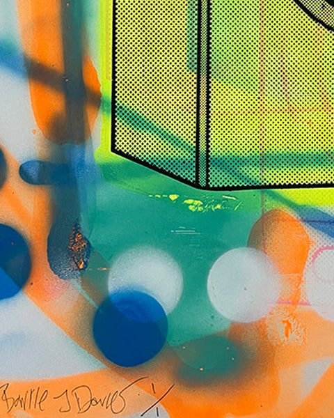 Acid Rinse Print by Barrie J Davies, unframed Silkscreen print on paper (hand finished) edition of 1/1 - A2 size 42cm x 59.4cm.
