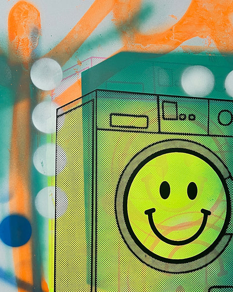 Acid Rinse Print by Barrie J Davies, unframed Silkscreen print on paper (hand finished) edition of 1/1 - A2 size 42cm x 59.4cm.
