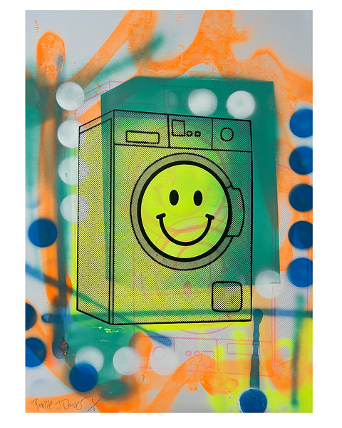 Acid Rinse Print by Barrie J Davies, unframed Silkscreen print on paper (hand finished) edition of 1/1 - A2 size 42cm x 59.4cm.