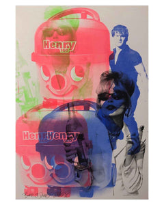 All Mixed Up Mash Up Print by Barrie J Davies, unframed Silkscreen print on paper (hand finished with tagging marker pen) edition of 1/1, A2 size 42cm x 59.4cm.