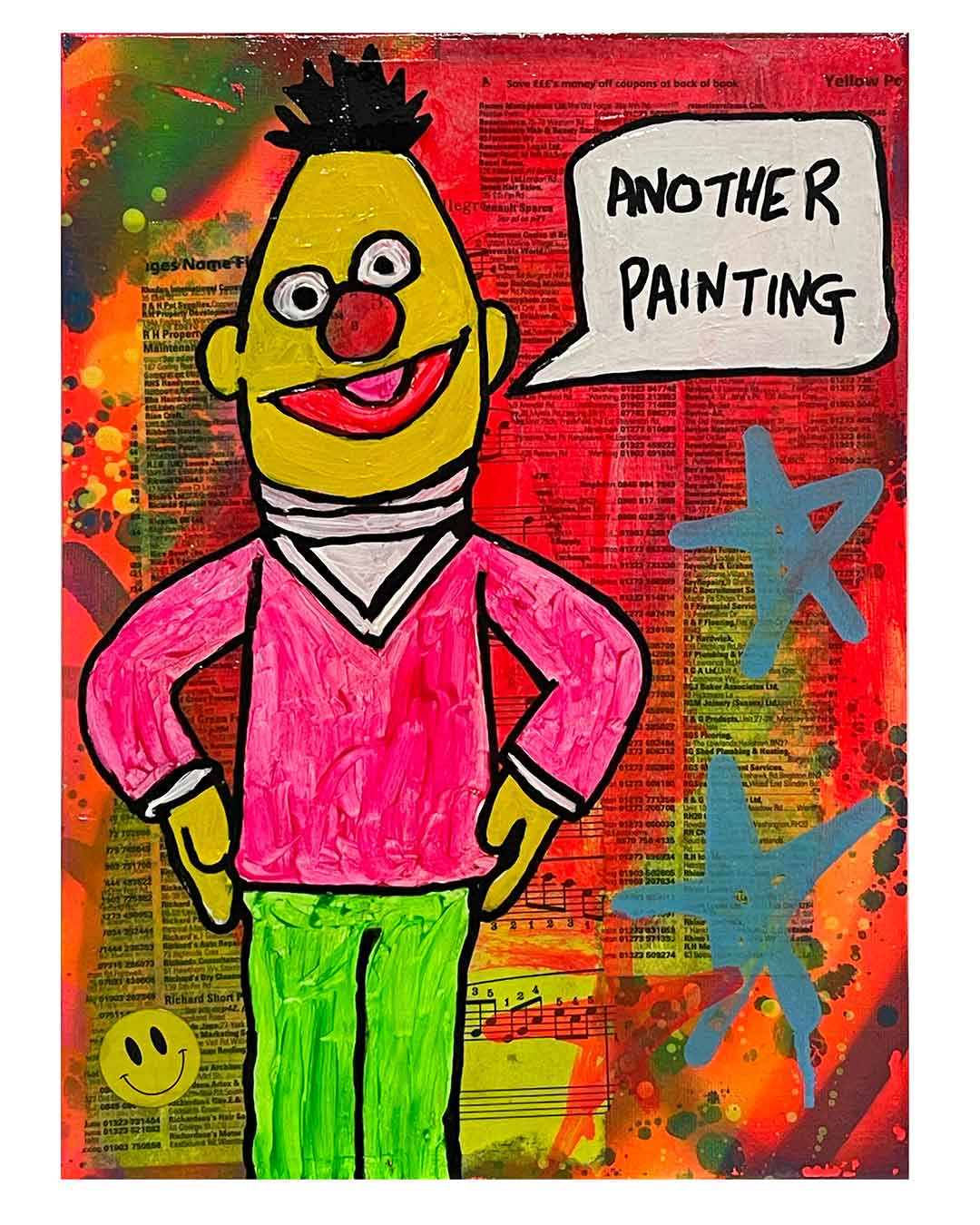 Another Painting by Barrie J Davies 2024, Mixed media on Canvas, 21 cm x 29 cm, Unframed and ready to hang.
