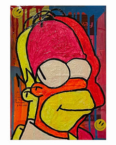 Any Colour You Like Painting by Barrie J Davies 2023, Mixed media on Canvas, 21cm x 29cm, Unframed and ready to hang.