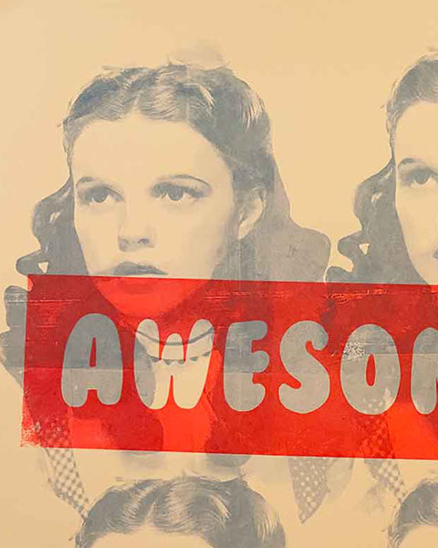 Awesome Over The Rainbow Print by Barrie J Davies, Unframed Silkscreen print on paper (hand finished), edition of 1/1 A2 size 42cm x 59cm.