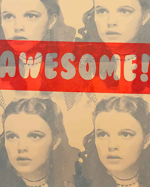 Awesome Over The Rainbow Print by Barrie J Davies, Unframed Silkscreen print on paper (hand finished), edition of 1/1 A2 size 42cm x 59cm.