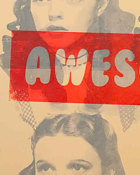 Awesome Over The Rainbow Print by Barrie J Davies, Unframed Silkscreen print on paper (hand finished), edition of 1/1 A2 size 42cm x 59cm.