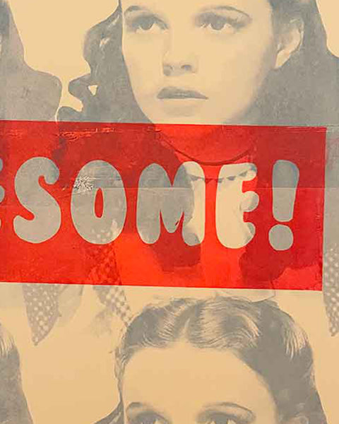 Awesome Over The Rainbow Print by Barrie J Davies, Unframed Silkscreen print on paper (hand finished), edition of 1/1 A2 size 42cm x 59cm.