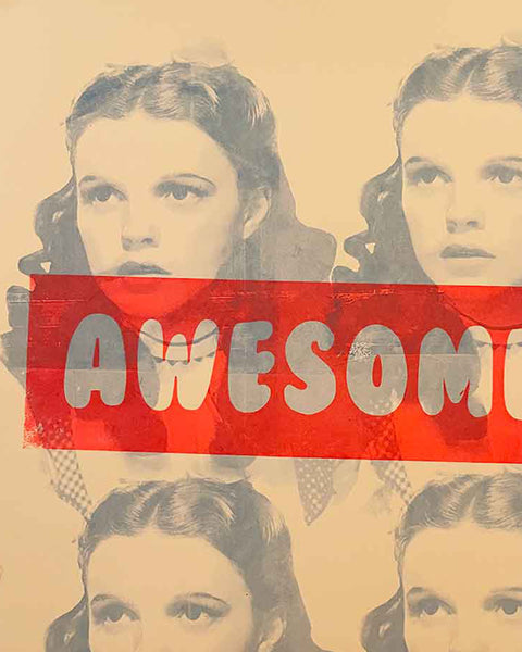 Awesome Over The Rainbow Print by Barrie J Davies, Unframed Silkscreen print on paper (hand finished), edition of 1/1 A2 size 42cm x 59cm.