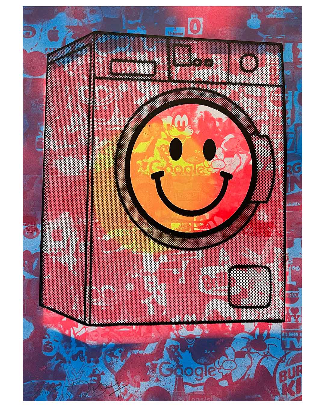 Blue Acid Rinse Print by Barrie J Davies, unframed Silkscreen print on paper (hand finished) edition of 1/1, A3 size 29.7 cm x 42 cm.