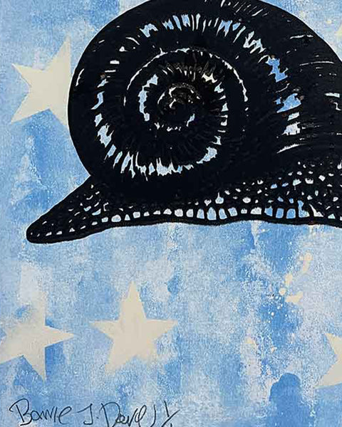 Blue Slow Punk Print by Barrie J Davies, unframed Silkscreen print on paper (hand finished) edition of 1/1, A3 size 29.7 cm x 42 cm.