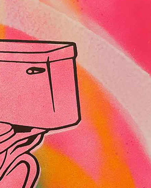 Blush Mr John Print by Barrie J Davies, Unframed Silkscreen print on paper (hand finished), edition of 1/1 A2 size A4 size 29 cm x 21 cm.