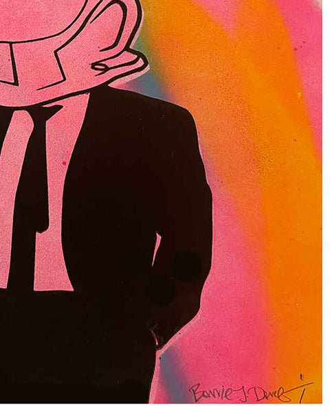 Blush Mr John Print by Barrie J Davies, Unframed Silkscreen print on paper (hand finished), edition of 1/1 A2 size A4 size 29 cm x 21 cm.