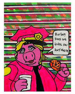 Boring Painting by Barrie J Davies, Mixed media on Canvas, 40 cm x 30 cm, Unframed and ready to hang.